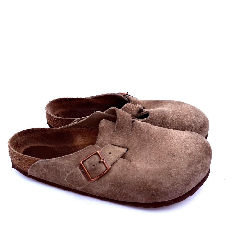 Birkenstock Women's Boston Taupe Suede Clogs Sandals Size 260 / 40 / 9-9.5